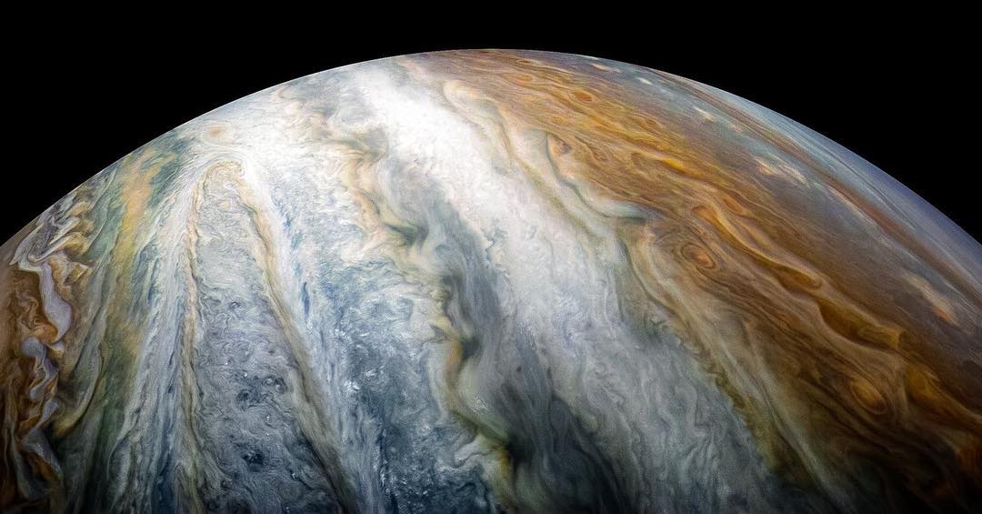 Jupiter's Great Red Spot photographed by the Juno spacecraft